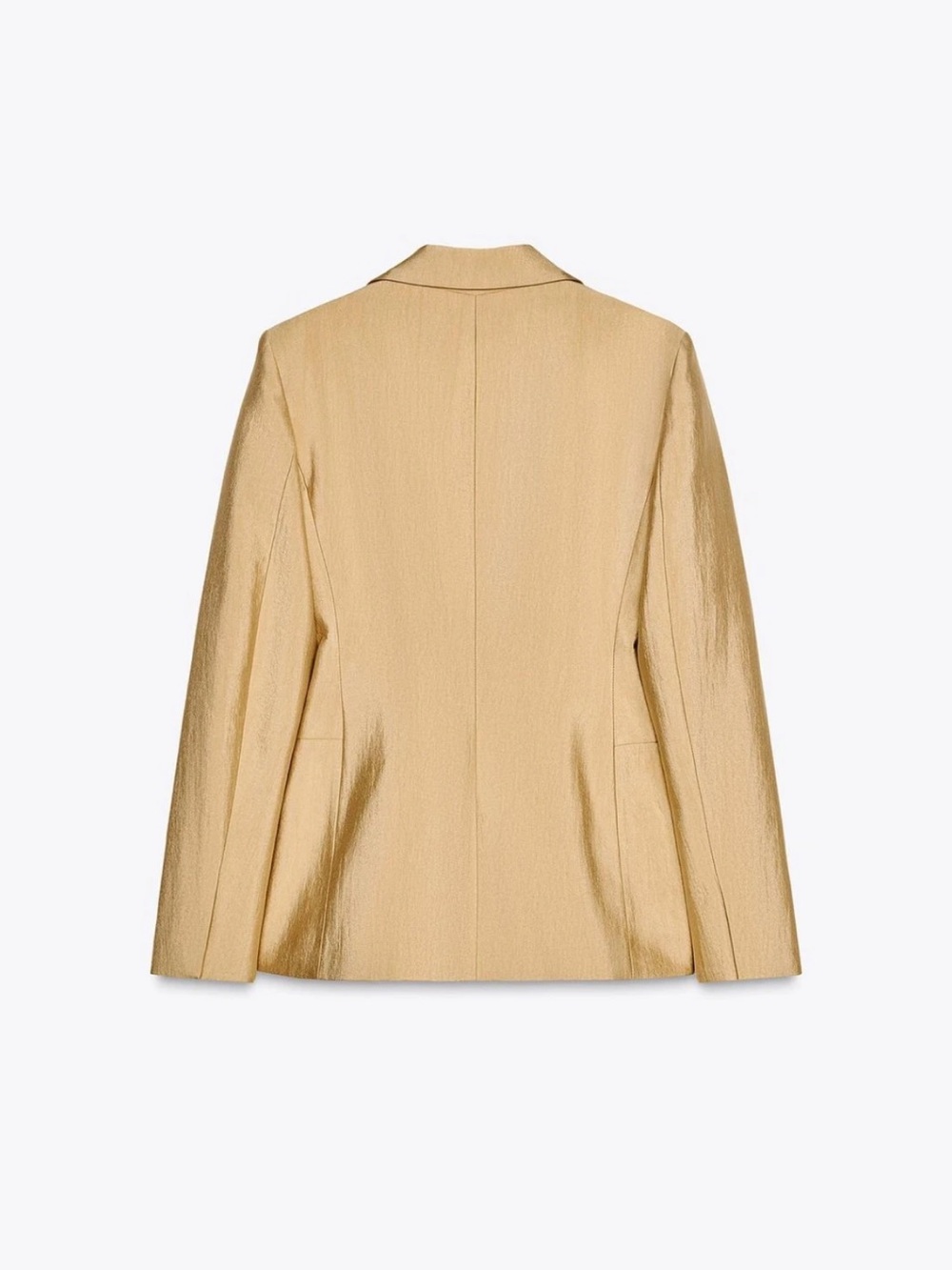 Zara NWT 2 piece SET ZW collection Gold cinch waist structured blazer & pants - Picture 3 of 15